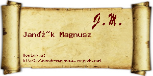 Janák Magnusz névjegykártya